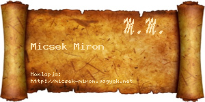 Micsek Miron névjegykártya
